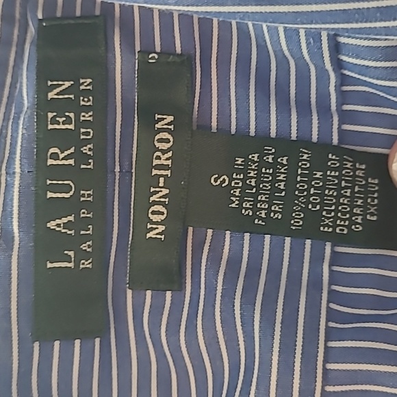 Lauren Ralph Lauren blue white button up S - Picture 2 of 5